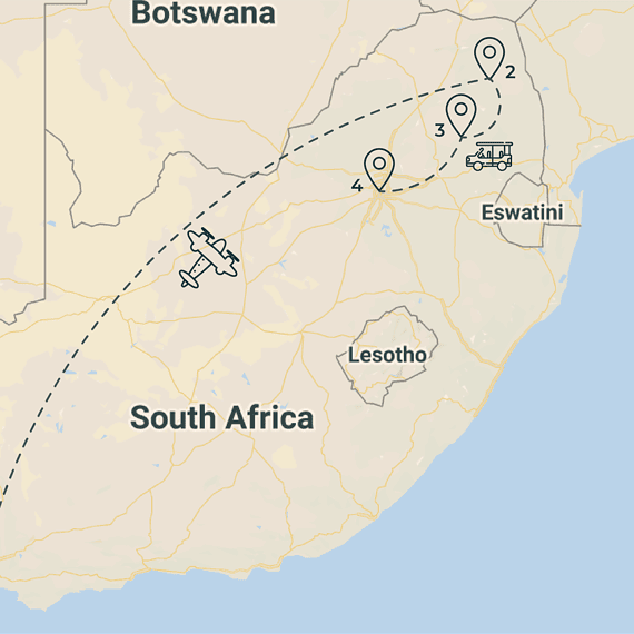 South Africa travel map