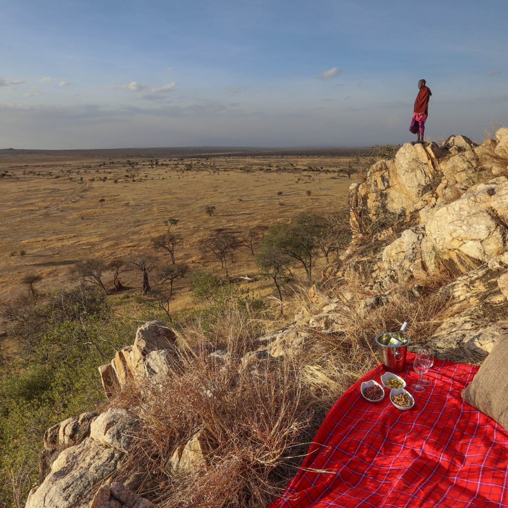 Masai man on a ridge