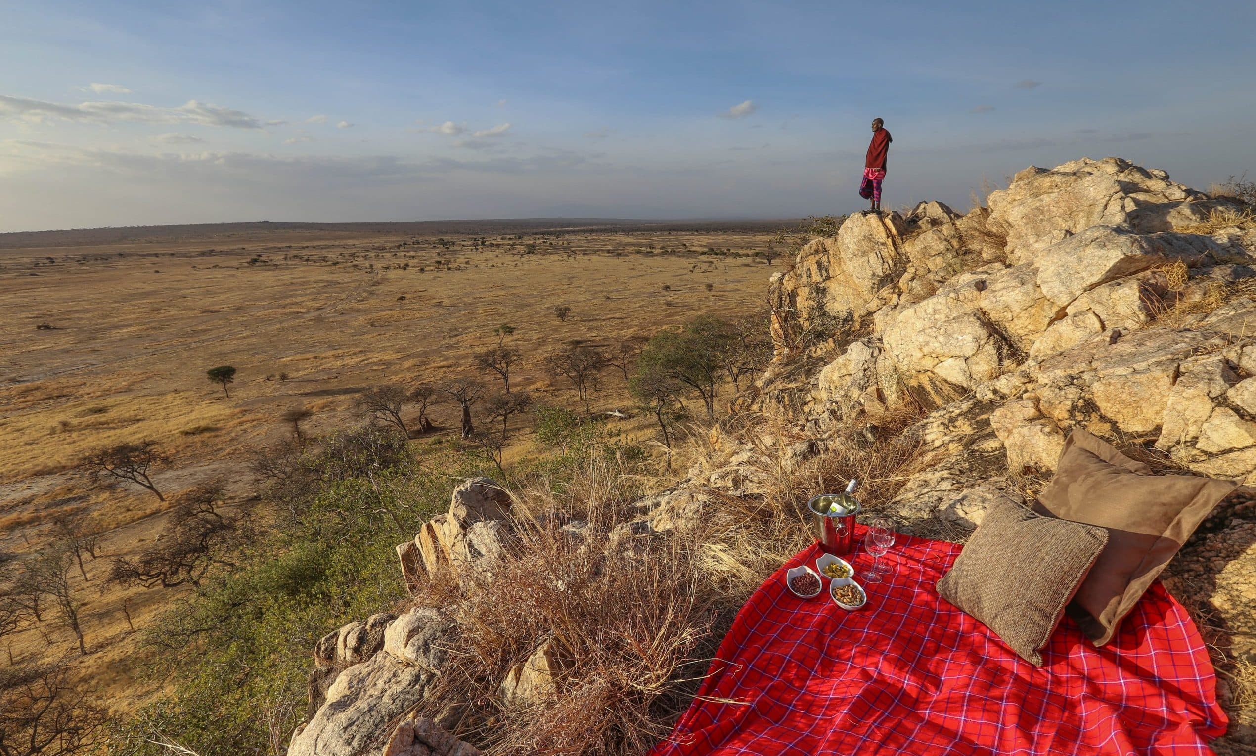 Masai man on a ridge
