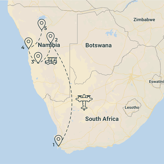 SA and Namibia map