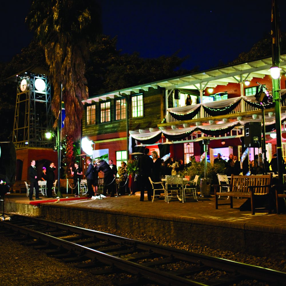 Rovos Rail night event at a station